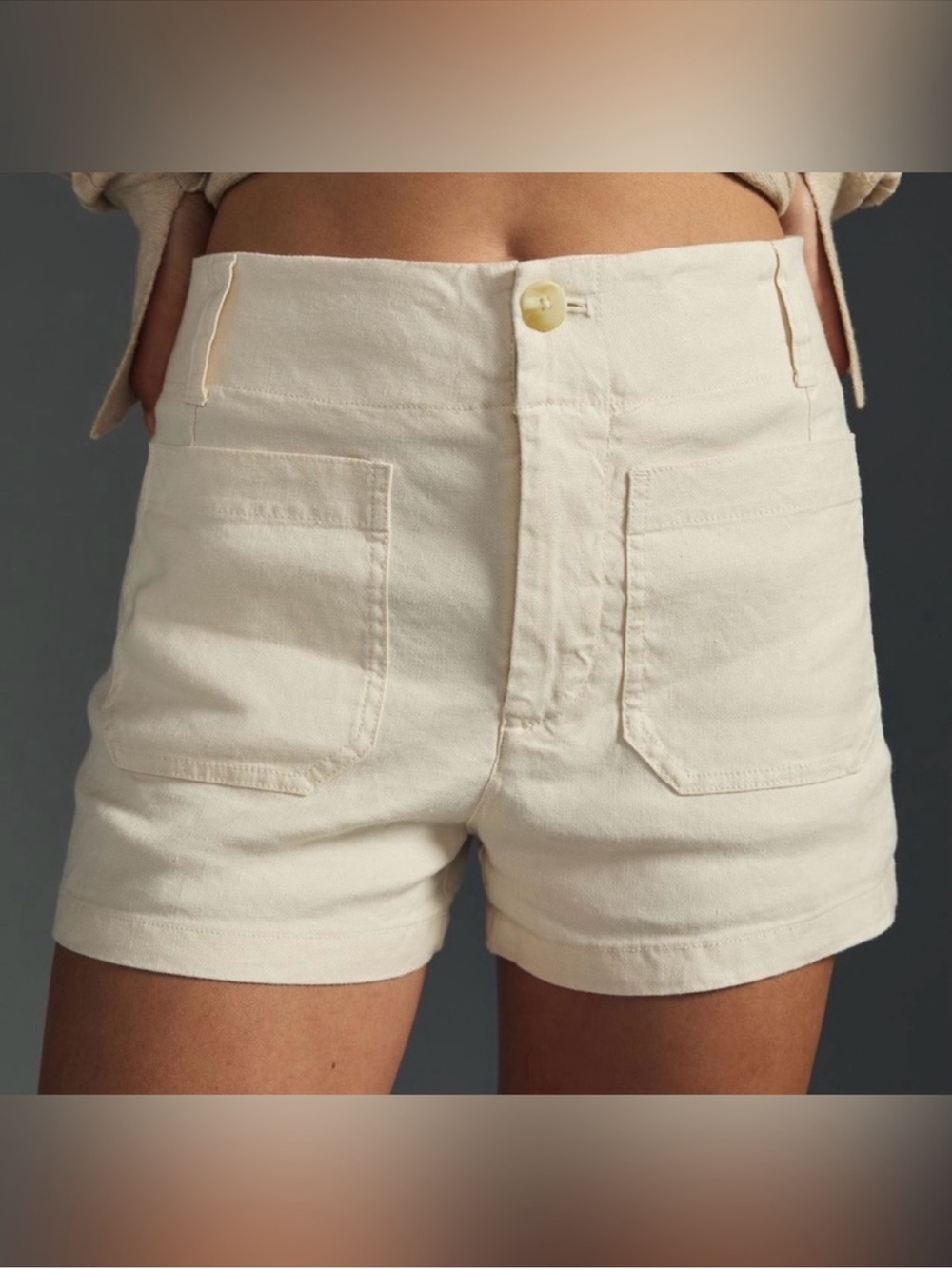 Anthropologie Maeve The Colette Linen Edition Beige Shorts Size 25 NWT